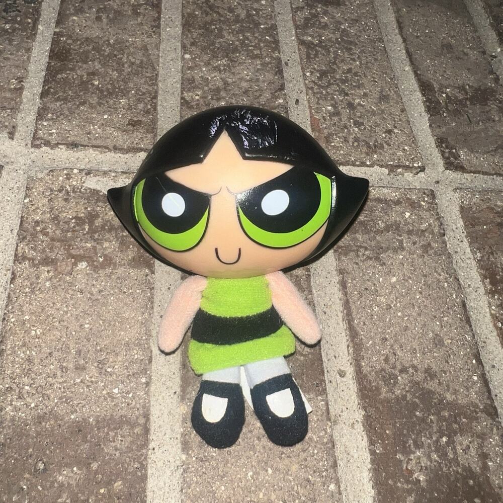 Vintage Powerpuff Girls Buttercup Plush Figure 1999 Trendmasters 4.5”